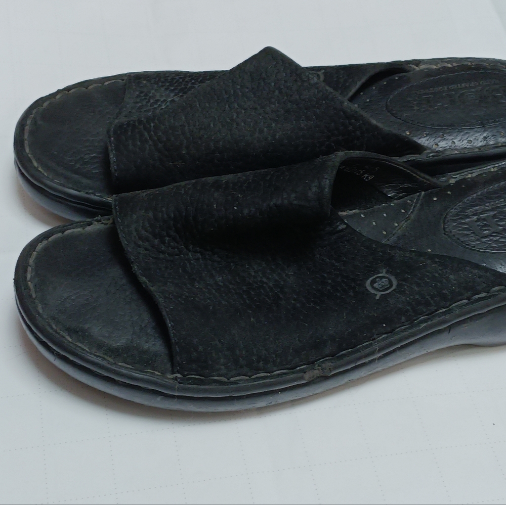 Born black suede sandals